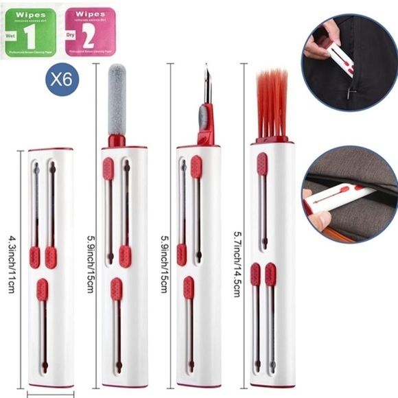 Cleaner Kit for AirPod 4-in-1 Multi-Function Cleaning Pen & Wet-Dry Wipes - Picture 4 of 7